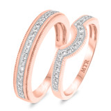Photo of Lyla 3/8 ct tw. Lab Grown Diamond Wedding Band Set 14K Rose Gold [WB1420R]