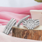 Photo of Jemma 1 1/4 ct tw. Lab Grown Diamond Wedding Band Set 14K Rose Gold [WB1423R]