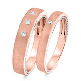 Photo of Mae 1/7 ct tw. Lab Grown Diamond Wedding Band Set 14K Rose Gold [WB1438R]