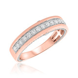 Photo of Myla 1 1/10 ct tw. Lab Grown Diamond Same Sex Mens Band Set 14K Rose Gold [BT1433RM]
