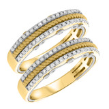 Photo of Rook 3/4 ct tw. Lab Grown Diamond Same Sex Mens Band Set 10K Yellow Gold [WM1435Y]