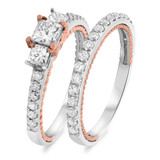 Photo of Palmer 1 1/5 ct tw. Lab Grown Diamond Princess Solitaire Bridal Set 10K White Gold [BR1434W-K045]