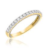 Photo of Palmer 1 1/4   ct tw. Lab Grown Princess Solitaire Diamond Bridal Ring Set 14K Yellow Gold [BT1434YL]