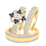 Photo of Hope 1 1/3 ct tw. Lab Grown Diamond Oval Solitaire Trio Set 14K Yellow Gold [BT1421Y-C000]