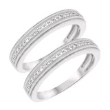 Photo of Lyla 1/2 ct tw. Lab Grown Diamond Same Sex Mens Band Set 10K White Gold [WM1420W]