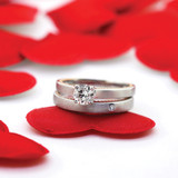 Photo of Mae 1/2 ct tw. Lab Grown Diamond Round Solitaire Bridal Set 10K White Gold [BR1438W-L045]