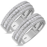 Photo of Jemma 2 ct tw. Lab Grown Diamond Same Sex Mens Band Set 10K White Gold [WM1423W]