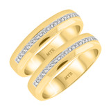 Photo of Breanna 3/8 ct tw. Lab Grown Diamond Same Sex Mens Band Set 14K Yellow Gold [WM1428Y]