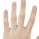 Photo of Breanna  7/8  ct tw. Lab Grown Oval Solitaire Diamond Matching Trio Ring Set 10K White Gold [BT1428WM]