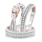 Photo of Myla 1 2/3 ct tw. Lab Grown Diamond Round Solitaire Trio Set 10K White Gold [BT1433W-L045]