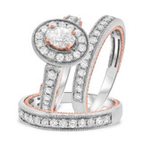 Photo of Dream 1 3/4 ct tw. Lab Grown Diamond Oval Solitaire Trio Set 14K White Gold [BT1436W-C000]