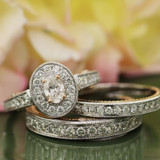 Photo of Dream 1 3/4 ct tw. Lab Grown Diamond Oval Solitaire Trio Set 14K White Gold [BT1436W-C000]