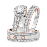 Photo of Raven 1 3/8 ct tw. Lab Grown Diamond Round Solitaire Trio Set 10K White Gold [BT1437W-L045]