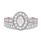 Photo of Dream 1 1/5 ct tw. Lab Grown Diamond Oval Solitaire Bridal Set 14K White Gold [BR1436W-C000]