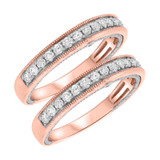 Photo of Dream 1 1/10 ct tw. Lab Grown Diamond Same Sex Mens Band Set 10K Rose Gold [WM1436R]