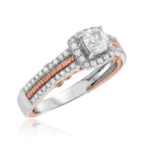 Photo of Rook 1 3/8 ct tw. Lab Grown Diamond Princess Solitaire Trio Set 14K White Gold [BT1435WE-K045]