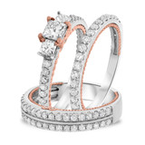 Photo of Palmer 1 7/8 ct tw. Lab Grown Diamond Princess Solitaire Trio Set 14K White Gold [BT1434W-K045]