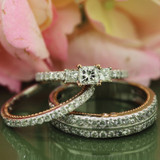 Photo of Palmer 1 7/8 ct tw. Lab Grown Diamond Princess Solitaire Trio Set 14K White Gold [BT1434W-K045]