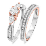 Photo of Myla 1 1/7 ct tw. Lab Grown Diamond Round Solitaire Bridal Set 14K White Gold [BR1433W-L045]