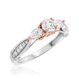 Photo of Myla 1 1/7 ct tw. Lab Grown Diamond Round Solitaire Bridal Set 14K White Gold [BT1433WE-L045]