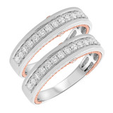 Photo of Myla 1 1/10 ct tw. Lab Grown Diamond Same Sex Mens Band Set 14K White Gold [WM1433W]