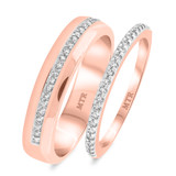 Photo of Breanna 3/8 ct tw. Lab Grown Diamond Wedding Band Set 10K Rose Gold [WB1428R]