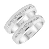 Photo of Breanna 3/8 ct tw. Lab Grown Diamond Same Sex Mens Band Set 14K White Gold [WM1428W]