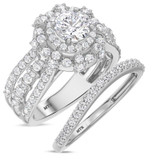 Photo of Jemma 2 ct tw. Lab Grown Diamond Round Solitaire Bridal Set 14K White Gold [BR1423W-L070]
