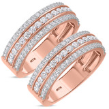 Photo of Jemma 2 ct tw. Lab Grown Diamond Same Sex Mens Band Set 10K Rose Gold [WM1423R]