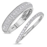 Photo of Ember 1 ct tw. Lab Grown Diamond Wedding Band Set 10K White Gold [WB1422W]