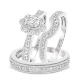 Photo of Lyla 7/8 ct tw. Lab Grown Diamond Oval Solitaire Trio Set 14K White Gold [BT1420W-C000]