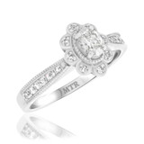 Photo of Lyla 7/8 ct tw. Lab Grown Diamond Oval Solitaire Trio Set 14K White Gold [BT1420WE-C000]