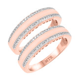 Photo of Hope 1/2 ct tw. Lab Grown Diamond Same Sex Mens Band Set 10K Rose Gold [WM1421R]