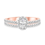 Photo of Breanna 3/4 ct tw. Lab Grown Diamond Oval Solitaire Bridal Set 10K Rose Gold [BR1428R-C000]