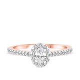 Photo of Breanna 3/4 ct tw. Lab Grown Diamond Oval Solitaire Bridal Set 10K Rose Gold [BT1428RE-C000]