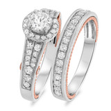 Photo of Raven 1 1/10 ct tw. Lab Grown Diamond Round Solitaire Bridal Set 14K White Gold [BR1437W-L045]