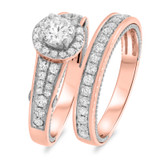 Photo of Raven 1 1/10 ct tw. Lab Grown Diamond Round Solitaire Bridal Set 10K Rose Gold [BR1437R-L045]