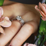 Photo of Raven 1 1/10 ct tw. Lab Grown Diamond Round Solitaire Bridal Set 10K Rose Gold [BR1437R-L045]