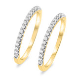 Photo of Bree 3/8 ct tw. Lab Grown Diamond Same Sex Ladies Band Set 14K Yellow Gold [WL1619Y]