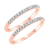 Photo of Dean 3/8 ct tw. Lab Grown Diamond Same Sex Ladies Band Set 14K Rose Gold [WL1629R]