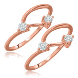 Photo of Lanie 3/8 ct tw. Lab Grown Diamond Same Sex Ladies Band Set 14K Rose Gold [WL1625R]