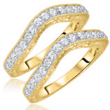 Photo of Everett 1 1/10 ct tw. Lab Grown Diamond Same Sex Ladies Band Set 14K Yellow Gold [WL1627Y]
