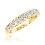Photo of Hope 1/2 ct tw. Lab Grown Diamond Same Sex Ladies Band Set 10K Yellow Gold [BT1421YL]