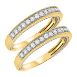 Photo of Dream 2/3 ct tw. Lab Grown Diamond Same Sex Ladies Band Set 10K Yellow Gold [WL1436Y]