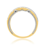 Photo of Rook 1/2 ct tw. Lab Grown Diamond Same Sex Ladies Band Set 10K Yellow Gold [BT1435YL]