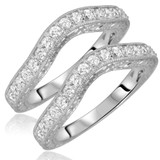 Photo of Everett 1 1/10 ct tw. Lab Grown Diamond Same Sex Ladies Band Set 10K White Gold [WL1627W]