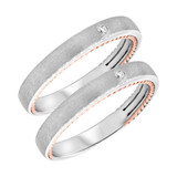 Photo of Mae 1/20 ct tw. Lab Grown Diamond Same Sex Ladies Band Set 10K White Gold [WL1438W]