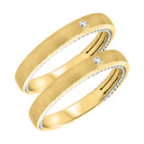 Photo of Mae 1/20 ct tw. Lab Grown Diamond Same Sex Ladies Band Set 14K Yellow Gold [WL1438Y]