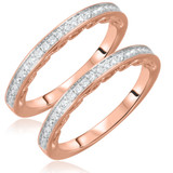 Photo of Cadence 1/3 ct tw. Lab Grown Diamond Same Sex Ladies Band Set 14K Rose Gold [WL1626R]