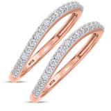 Photo of Jemma 1/2 ct tw. Lab Grown Diamond Same Sex Ladies Band Set 10K Rose Gold [WL1423R]